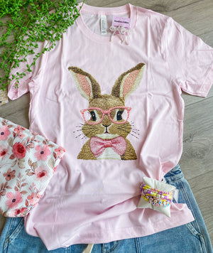 Embroidered Bunny Baby Pink Tee