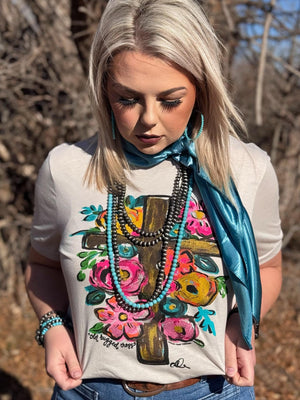 Callie Ann Stelter Old Rugged Cross V NECK Tee