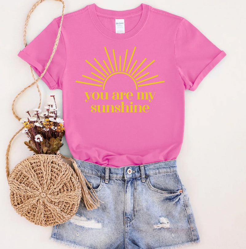 You Are My Sunshine Pink & Yellow Tee