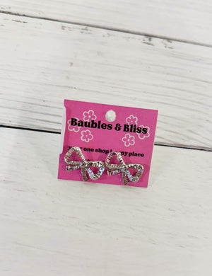 Feeling Frilly Bow Stud Earrings