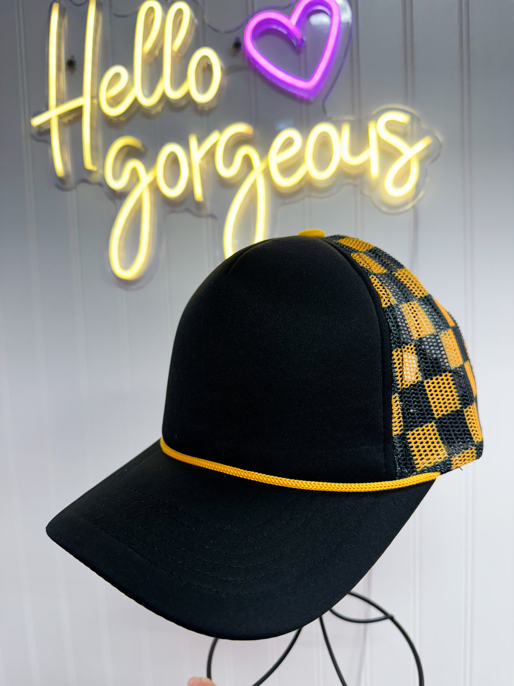 Checked Out Checker Pattern Trucker Hat