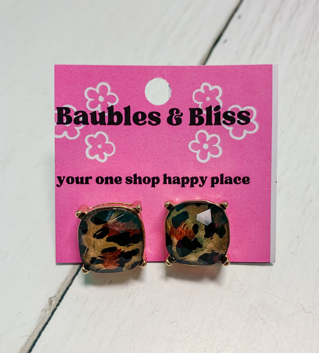 Wild One Leopard Stud Earrings