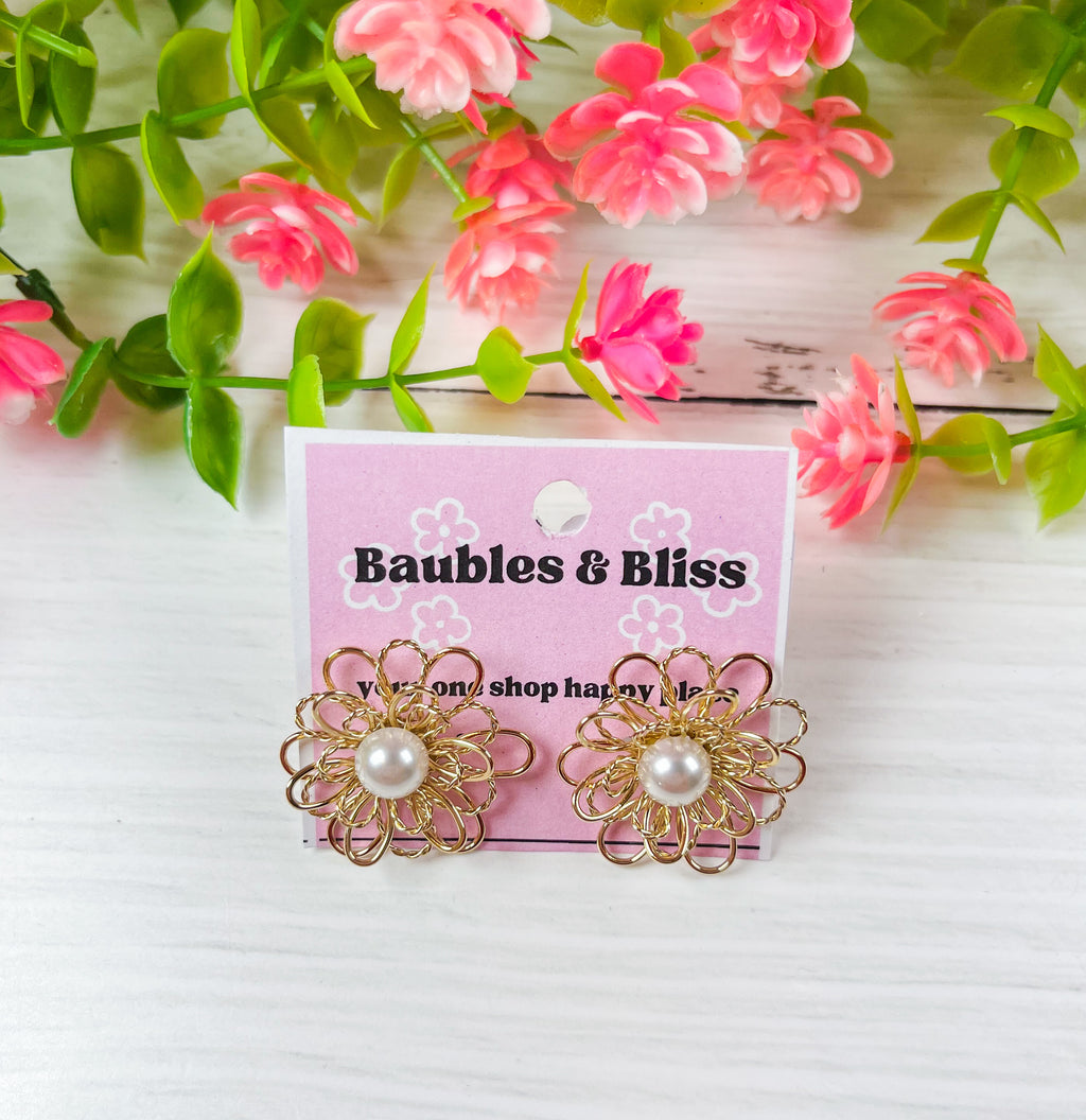 Garden Girl 3D Flower Stud Earrings