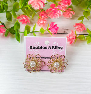Garden Girl 3D Flower Stud Earrings