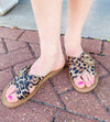 Wild Destination Leopard Buckle Criss Cross Soda Sandals
