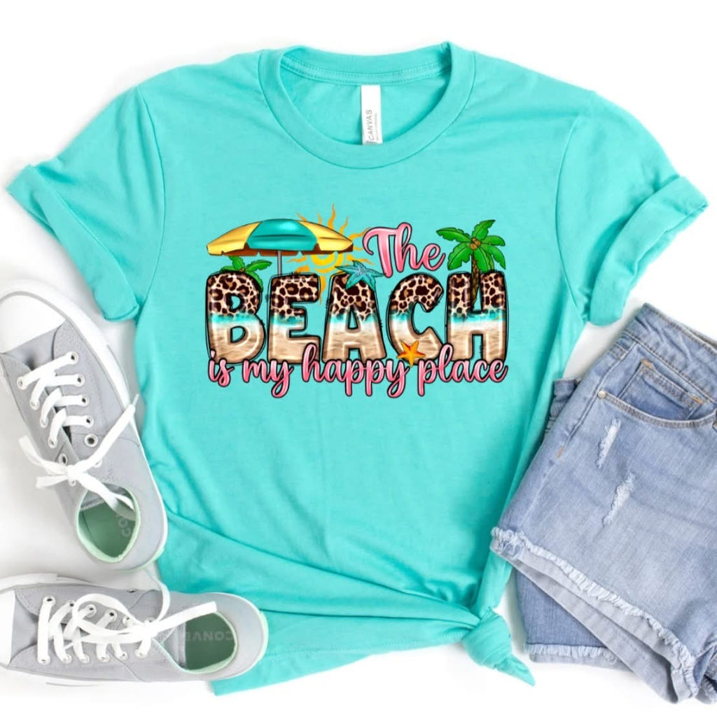 PREORDER The Beach is My Happy Place Bella Canvas Tee