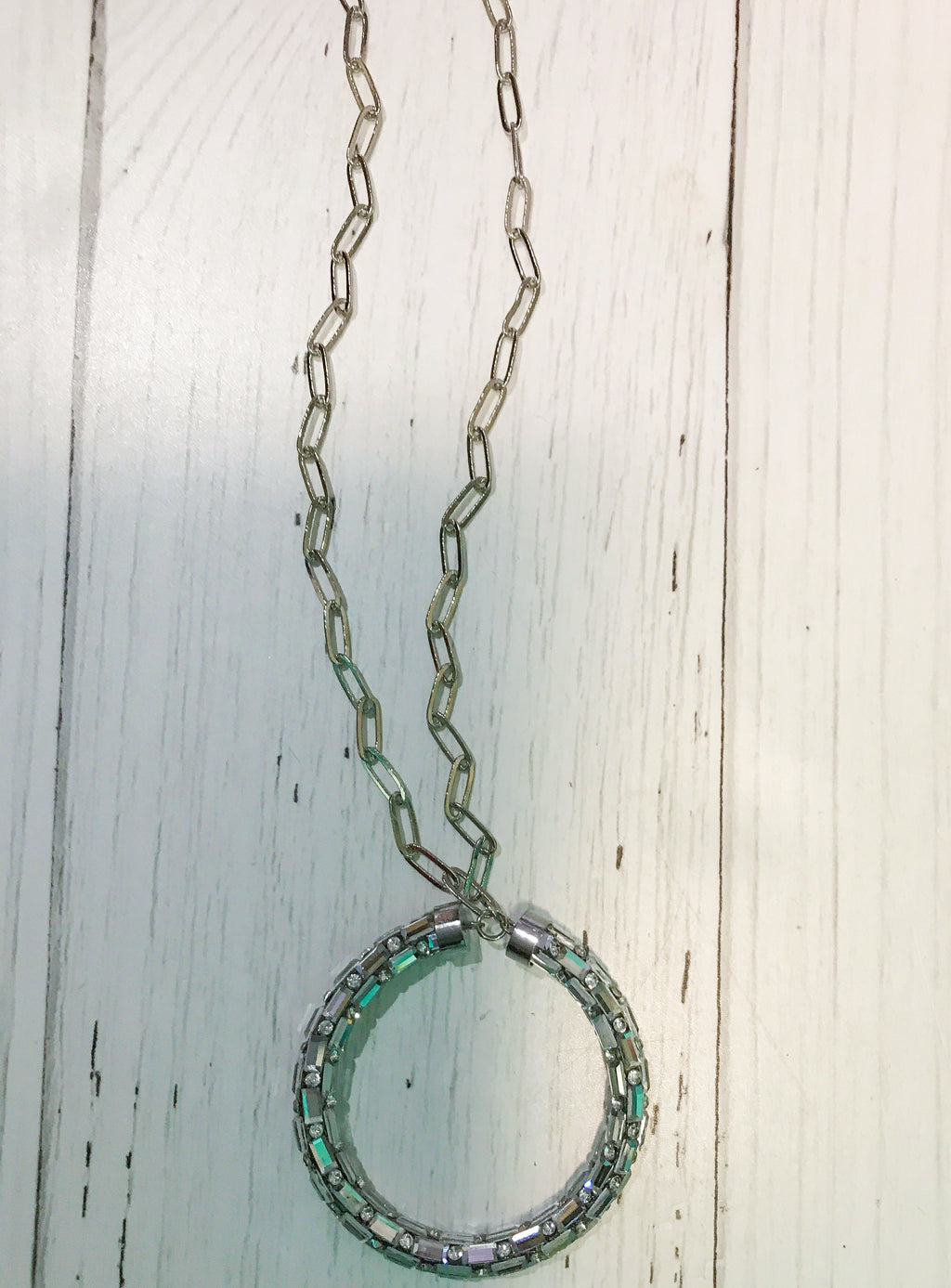 Wonderful Sight Bling Circle Pendant Necklace