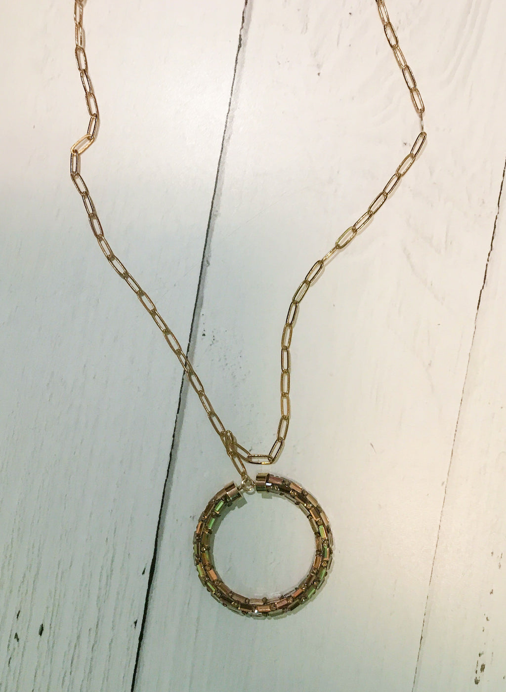 Wonderful Sight Bling Circle Pendant Necklace