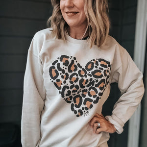 PREORDER Purrfect Love Leopard Heart Sweatshirt