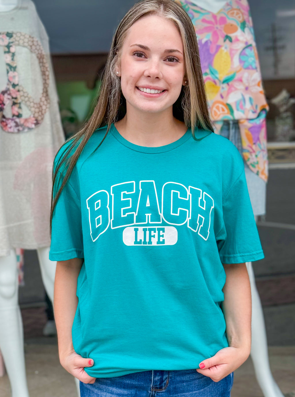 Beach Life Teal Tee