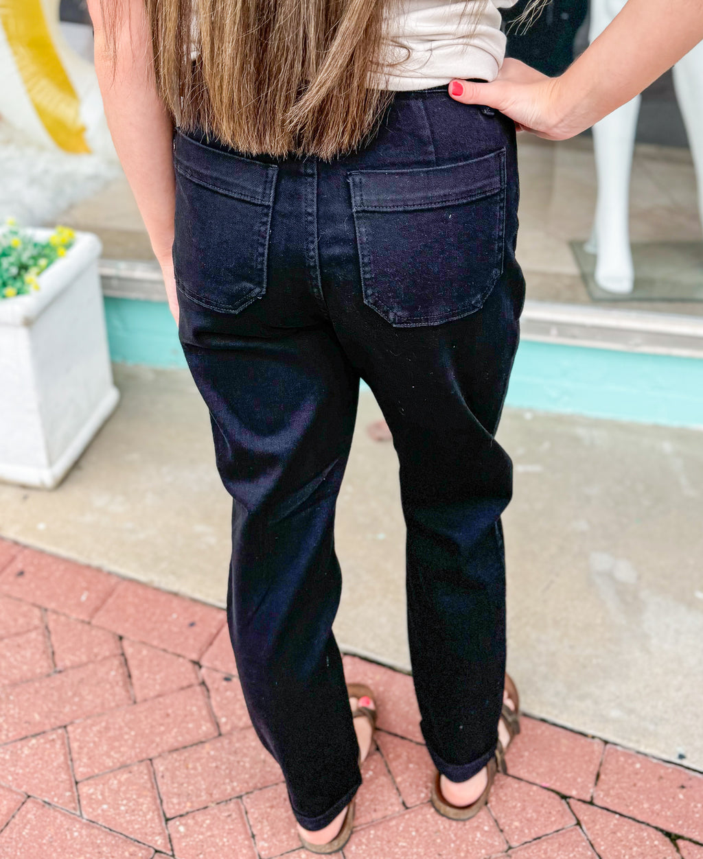 Becca - Jet Black HW Double Cuff Jogger Judy Blue Jeans