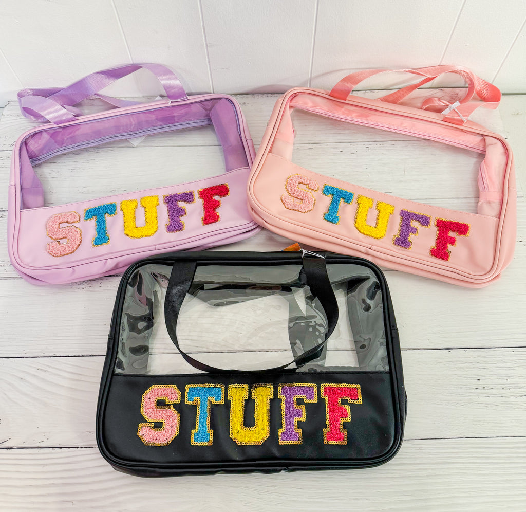 STUFF Chenille Patch Clear Travel Bag