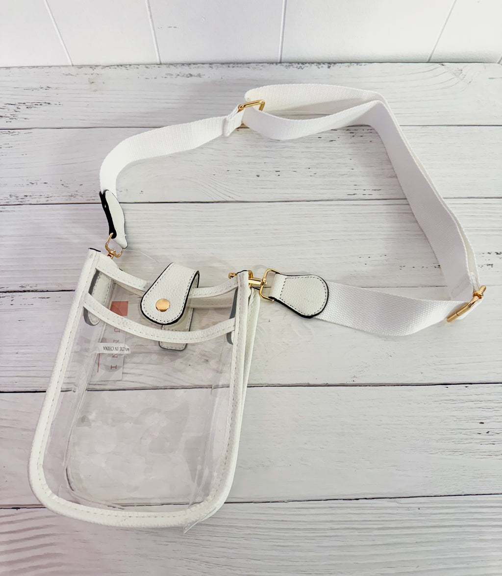 White Small Clear Crossbody Bag