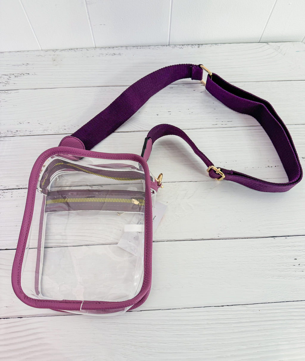 Purple Small Clear Crossbody Bag