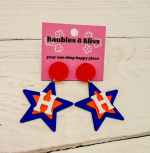 Houston Astros Star Earrings