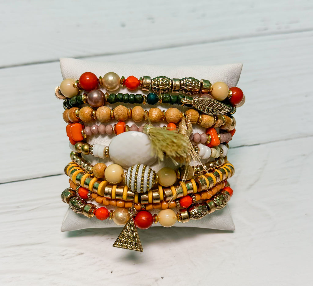 Bit of Boho Fall Colors Bracelet Stack