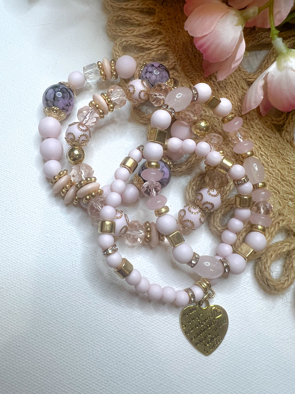 Sweet Love Pale Pink Bracelet Stack