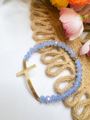Baby Blue Cross Stretch Bracelet