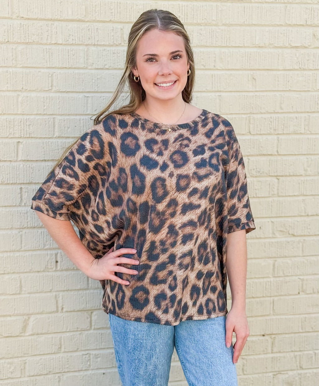 Leopard is a Neutral Oversized Top