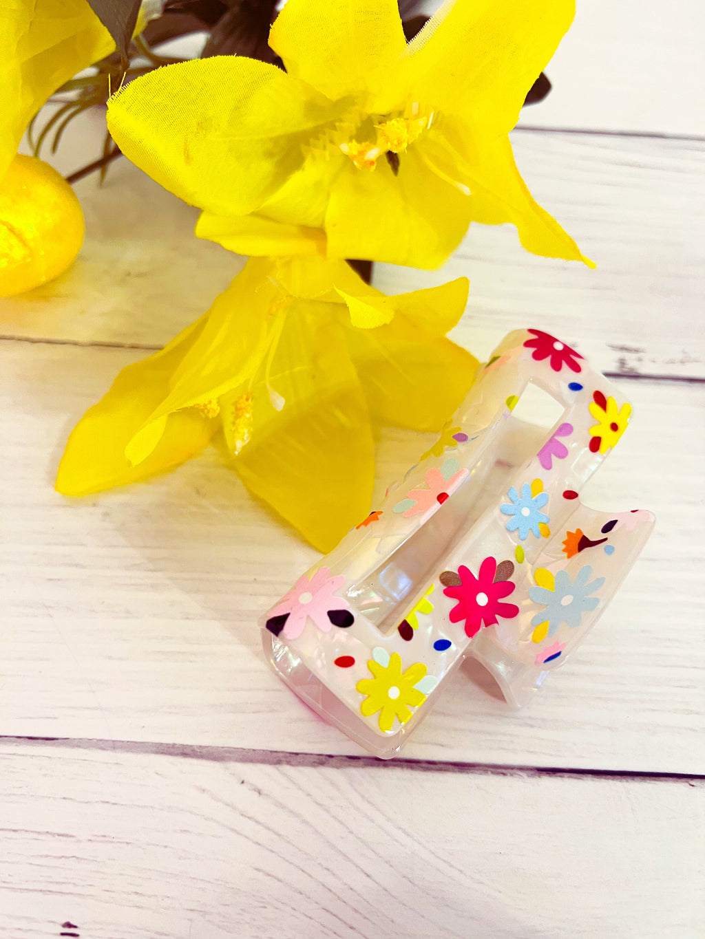 Colorful Daisy Hair Claw Clip