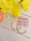 Faithful Style Beaded Circle Cross Accent Earrings