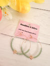 Faithful Style Beaded Circle Cross Accent Earrings