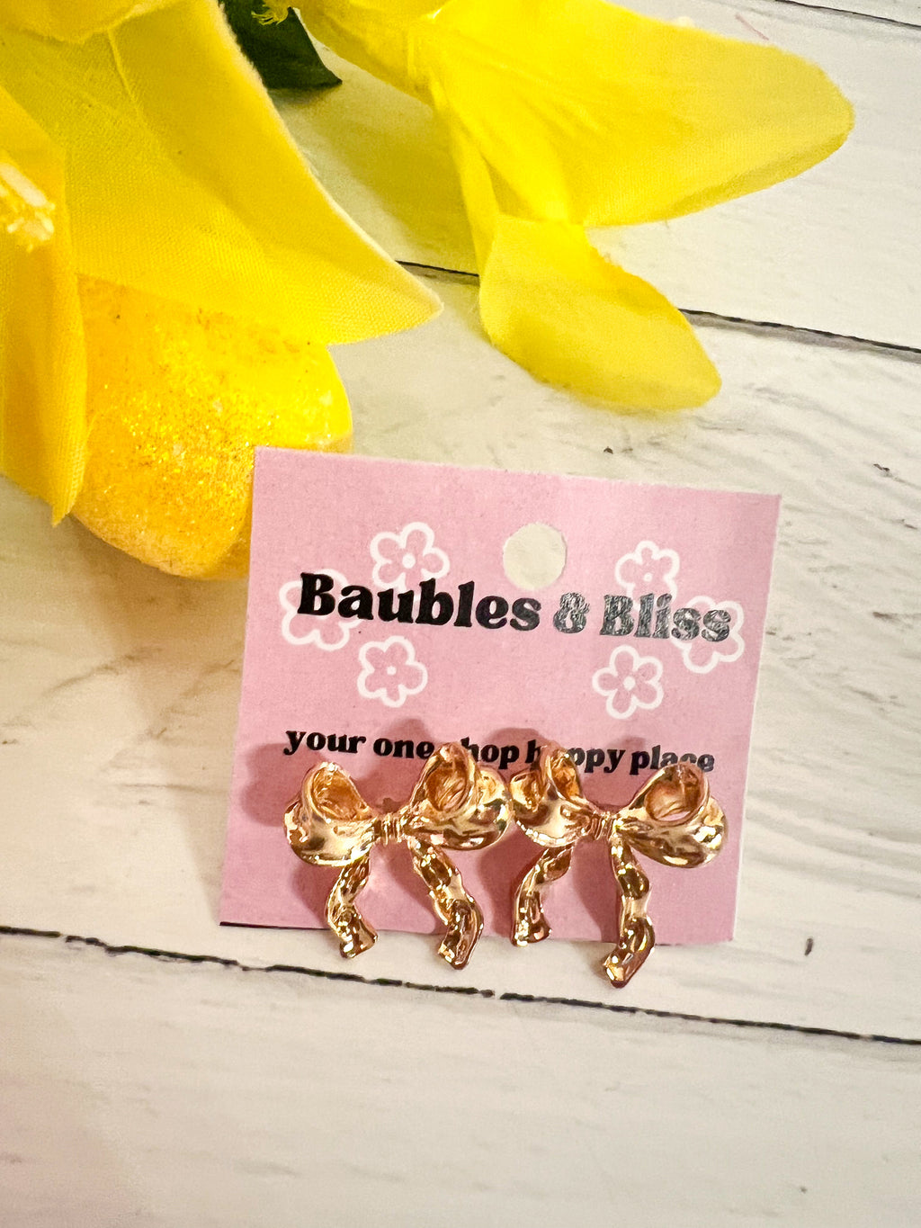 You're So Golden Bow Stud Earrings