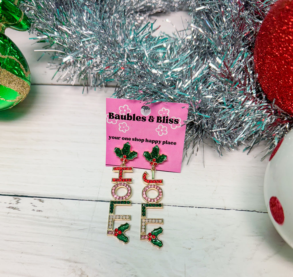 Holly Jolly Bling Dangle Earrings