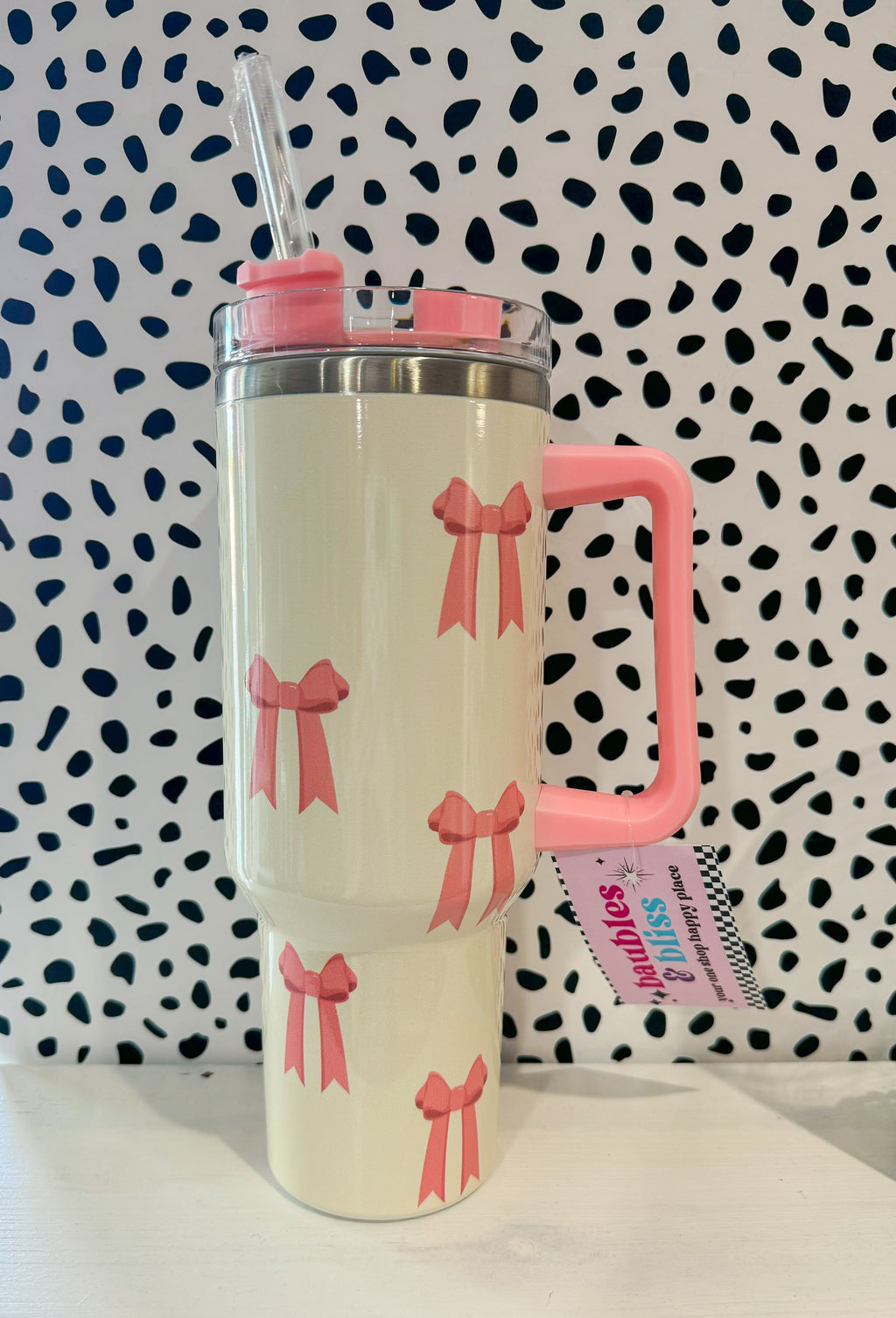 All About The Bow 40oz Tumbler w/ Handle