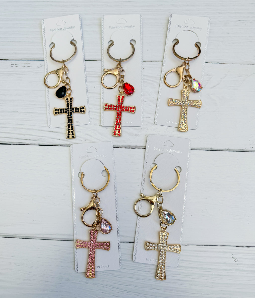 Bling Cross Keychain