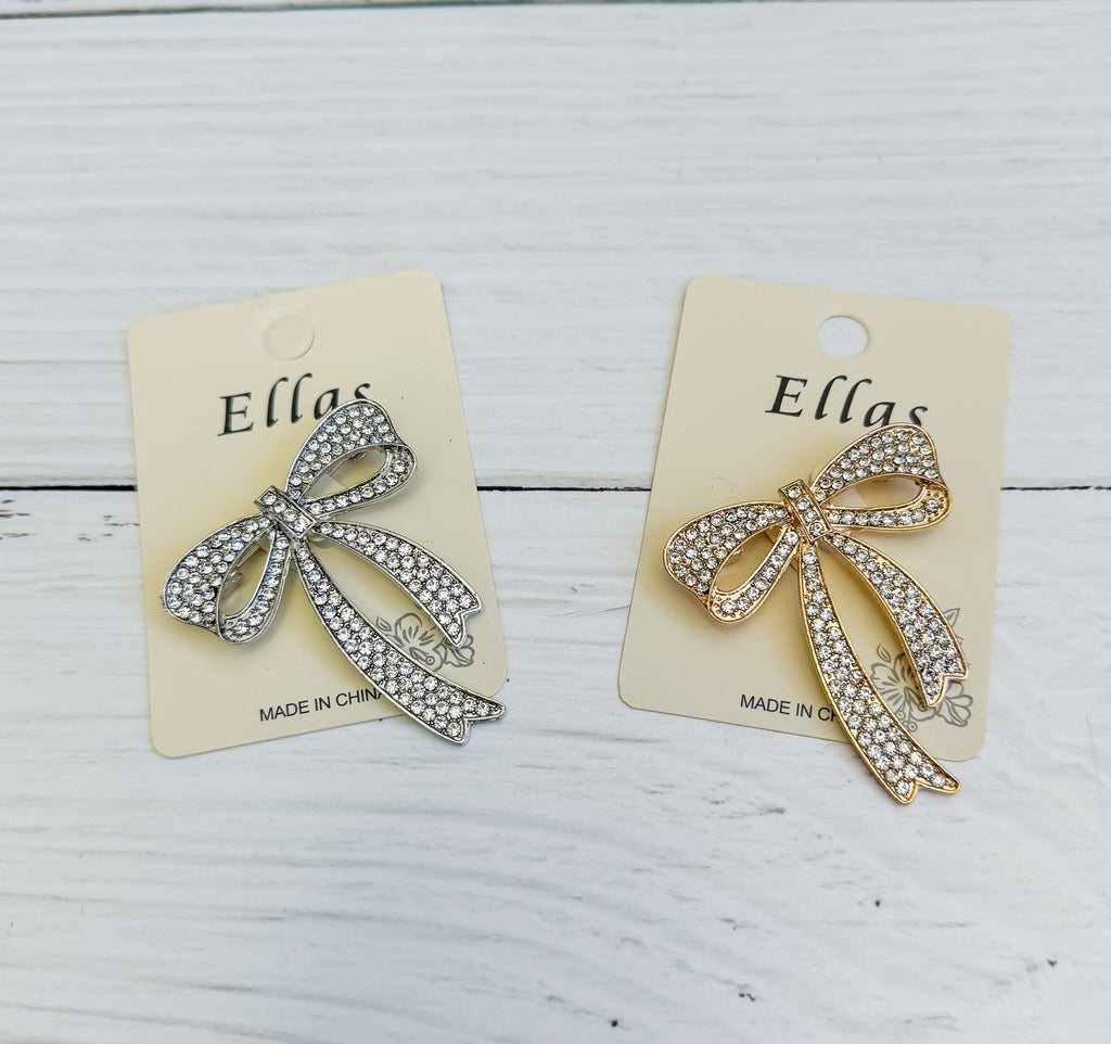 Bling Bow Brooch Pin