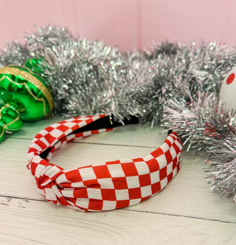 Rockin' Red Checkered Headband