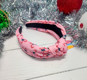 Candy Cane Lane Pink Knotted Headband