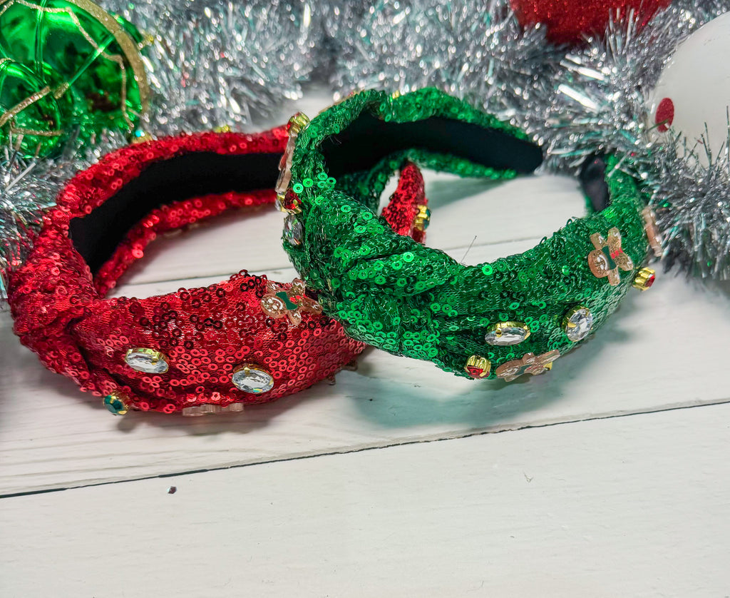 Gingerbread Bling Sequin Headband