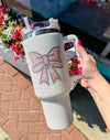 Blinged Out Bow 40oz Tumbler w/ Handle