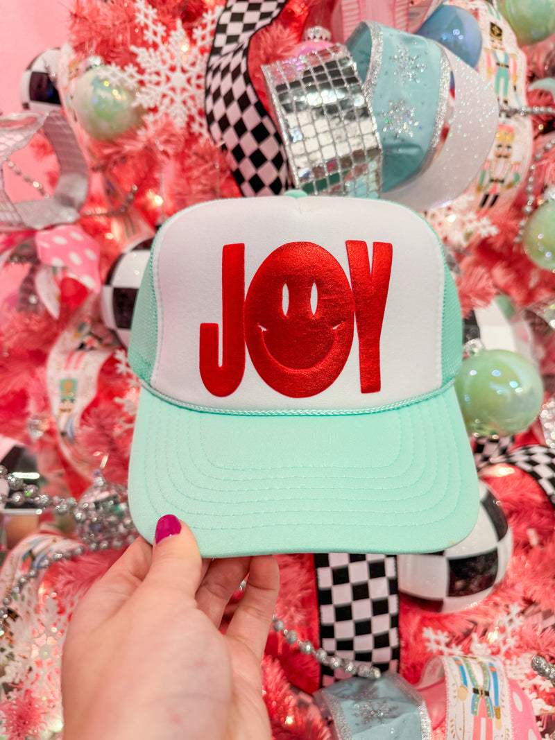 Joy Puffy Smiley Trucker Hat