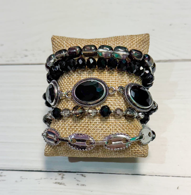 Enchanted Evenings Bling Beaded Bracelet Stack