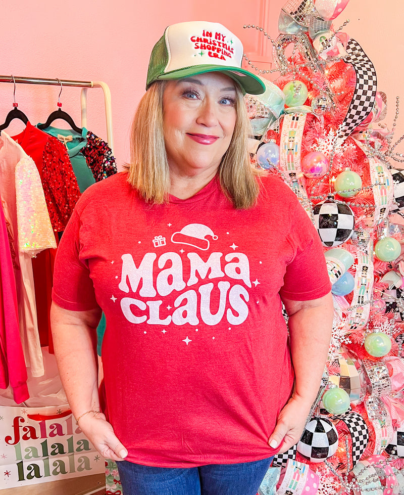 Mama Claus Heathered Red Tee