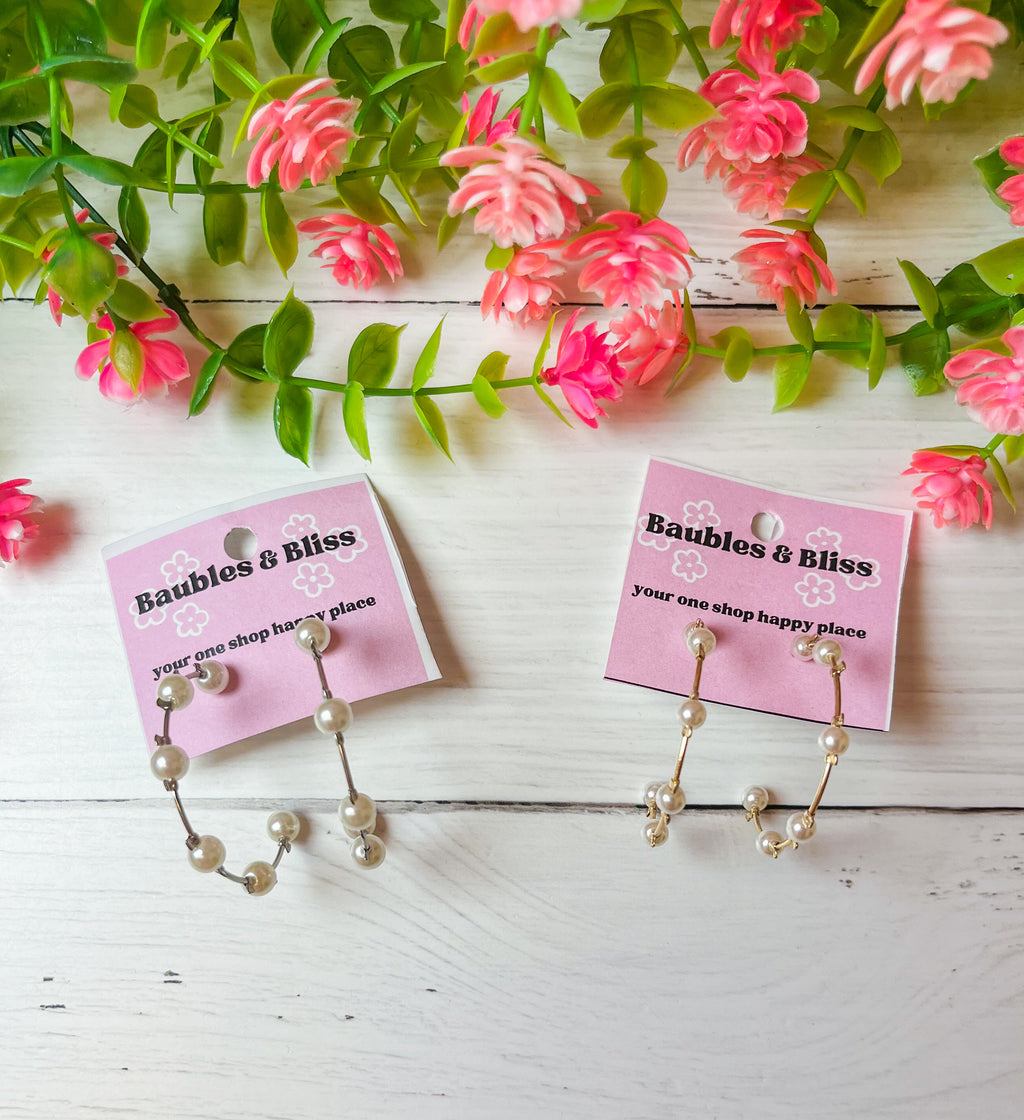 Always Classic Pearl Accent Hoop Earrings