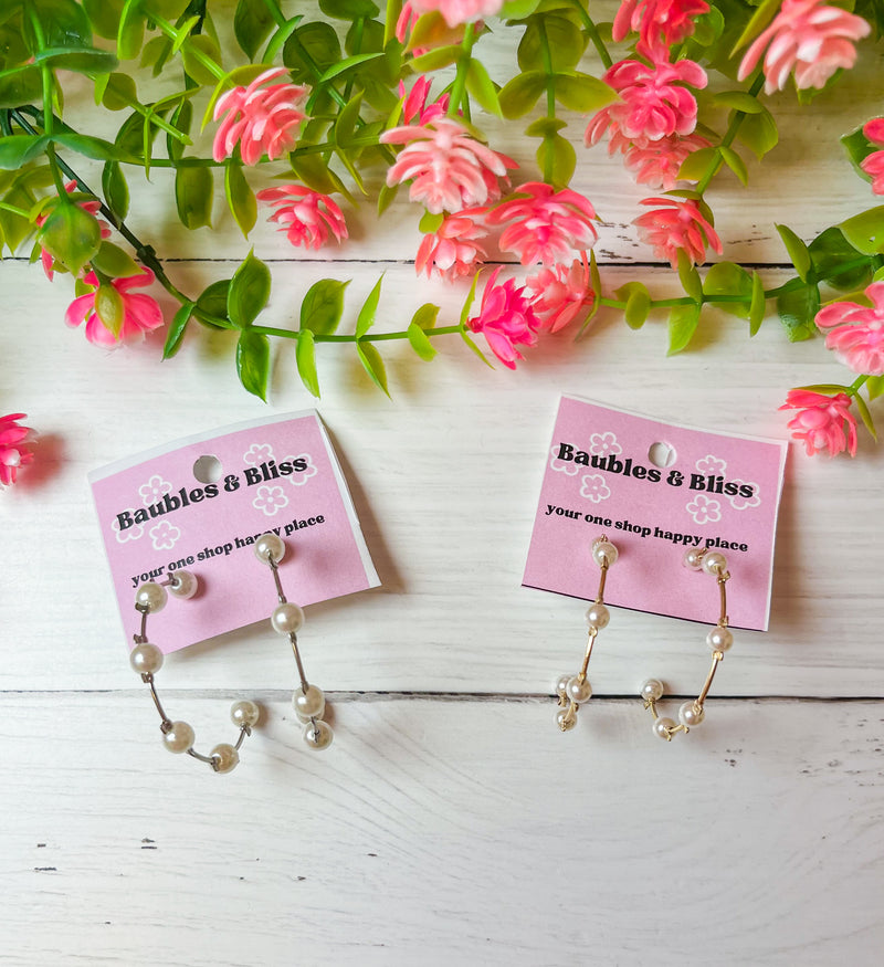 Always Classic Pearl Accent Hoop Earrings