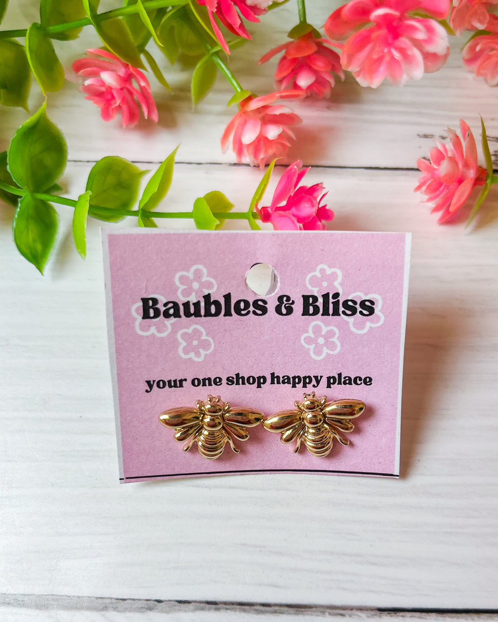 Oh Honey Bee Gold Stud Earrings