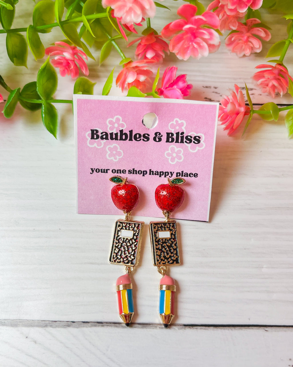 Write On Composition Book Teacher Dangle Earrings