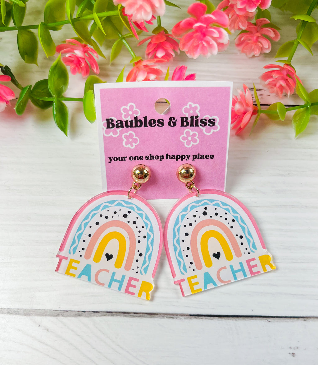 Happy Day Teacher Earrings