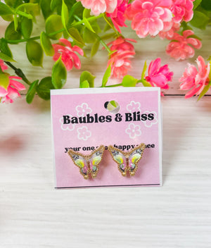 Butterfly Kisses Colorful Stud Earrings