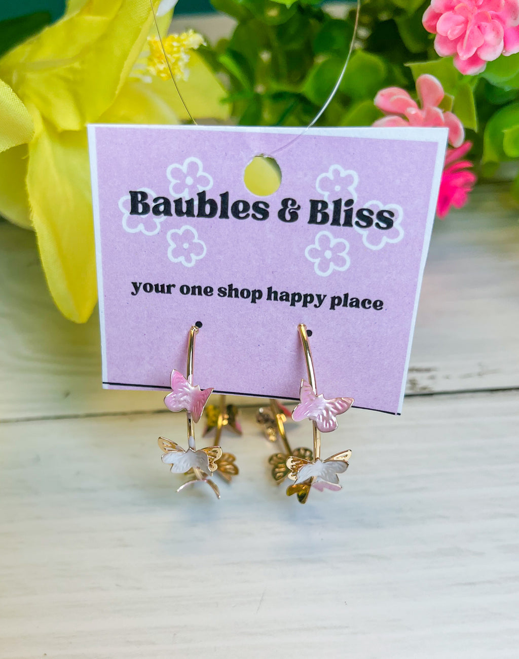 Boho Butterfly Hoop Earrings
