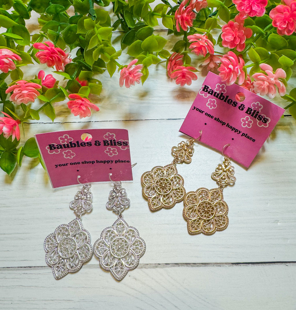 Feeling Fancy Lace Look Earrings