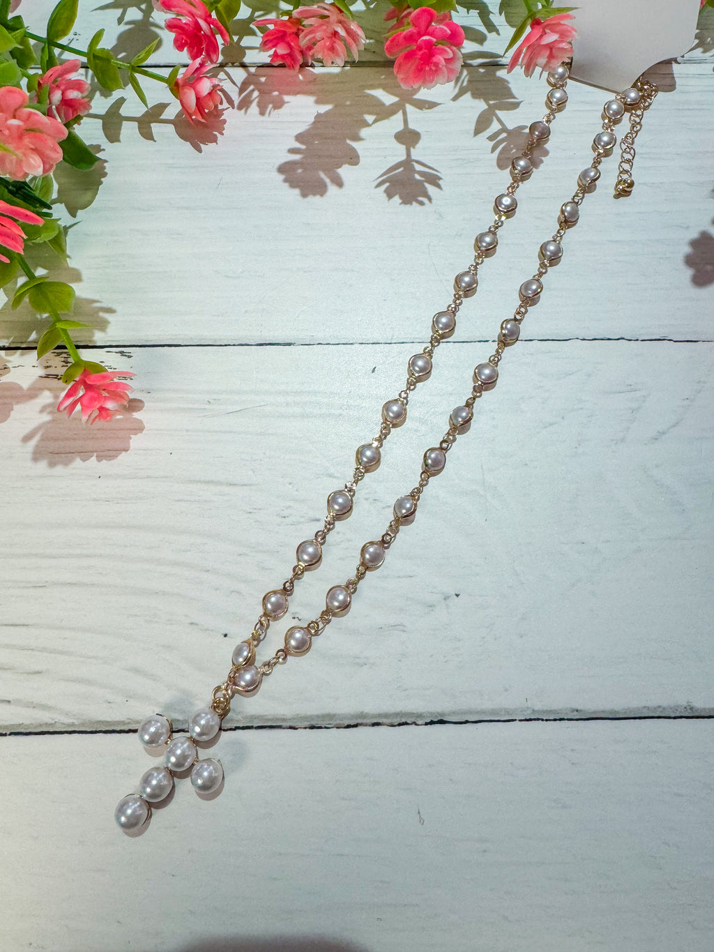 Beautiful Blessings Pearl Chain & Cross Necklace