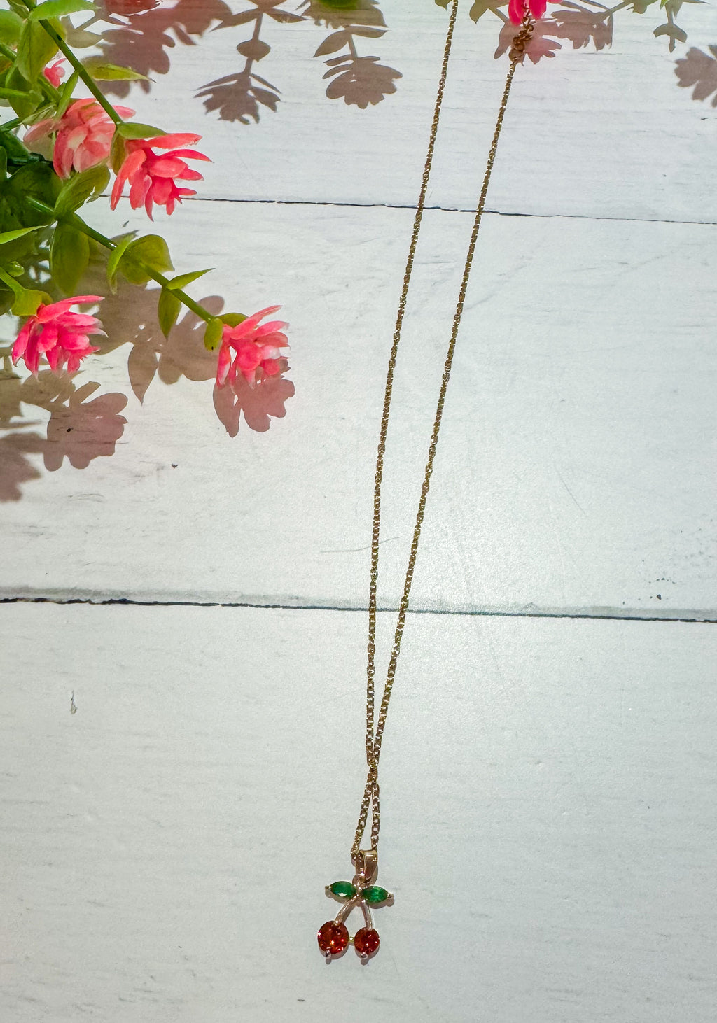 Cute Cherry Dainty Bling Necklace