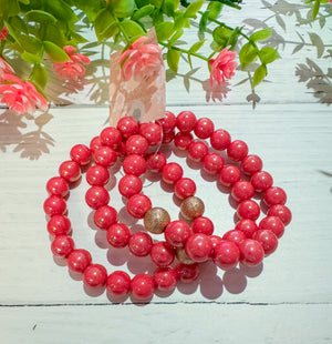 Sunkissed Coral Pearl Bracelet Stack