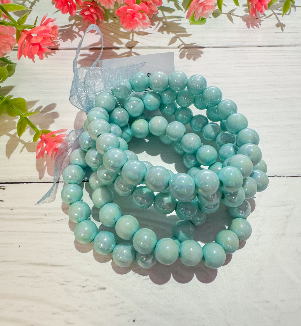 Blue Skies Baby Blue Pearl Bracelet Stack